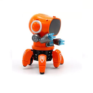 ربات کنترلی شش پا موزیکال و رقصنده نارنجی Dancing ROBOT on remote control RC music light orange -اسباب بازی
